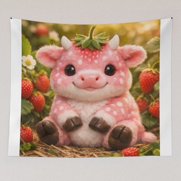 Item preview, Strawberry Cow designed and sold by Shelley Loewnau-Jones Studio.