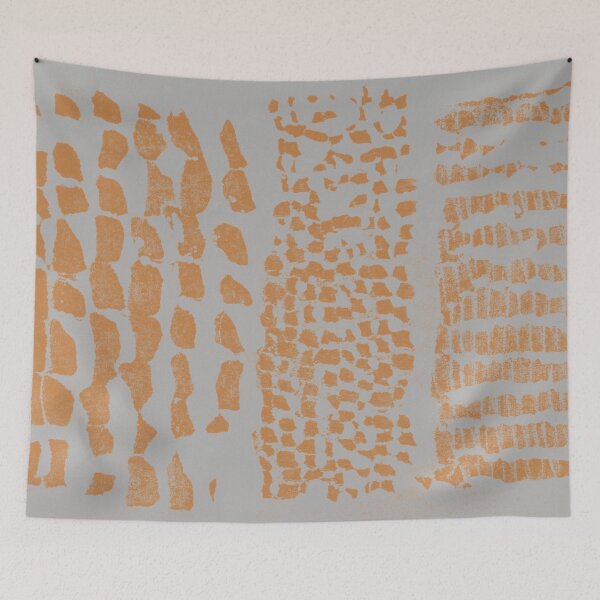 Item preview, Three Grains Textured Monoprint - Fog + Rust designed and sold by Irene Estelle.