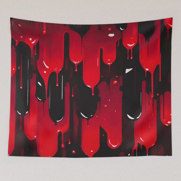 Item preview, Vibrant Red Black Dripping Slime Pattern designed and sold by Vileprint.
