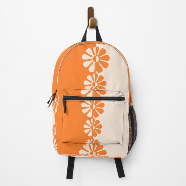 Item preview, 1960's Bold Retro Mod Flowers in Orange and Cream designed and sold by MellowCat.