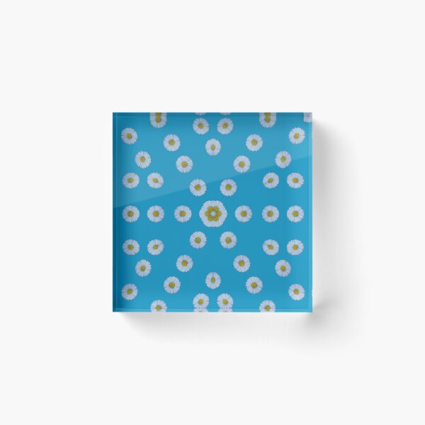 Item preview, Daisy Floral Pattern on Blue - Fresh Botanical Aesthetic designed and sold by SilentBloomLab.