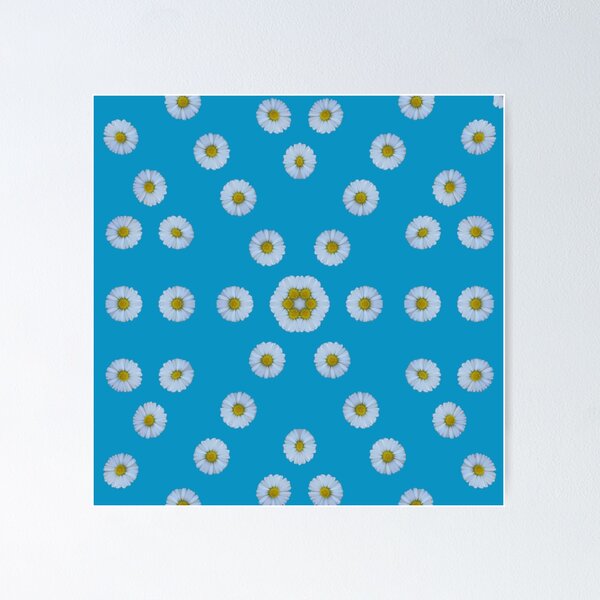 Item preview, Daisy Floral Pattern on Blue - Fresh Botanical Aesthetic designed and sold by SilentBloomLab.