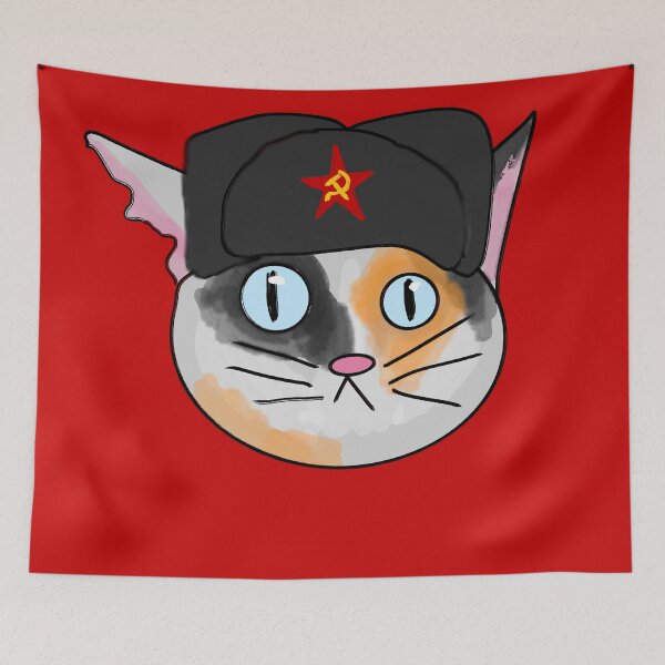 Item preview, Soviet cat calico designed and sold by ComradeScar.
