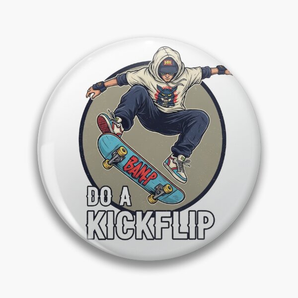 Item preview, Skate and Destroy Kickflip – Edgy Skater Cartoon Design designed and sold by Pablomfz.