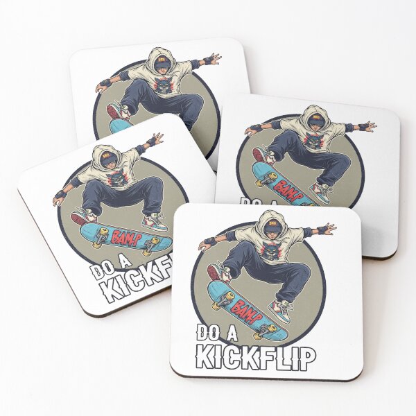 Item preview, Skate and Destroy Kickflip – Edgy Skater Cartoon Design designed and sold by Pablomfz.