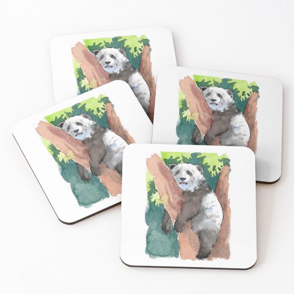 Item preview, Cute Lazy Panda in Tree Watercolor Illustration designed and sold by Cjartgallery.