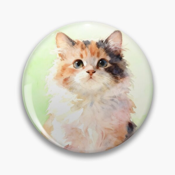 Item preview, Watercolor Calico Kitteh designed and sold by Shelley Loewnau-Jones Studio.