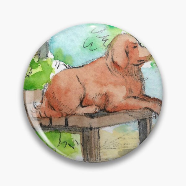 Item preview, Golden Retriever Relaxing on Park Bench Watercolor Art designed and sold by Cjartgallery.