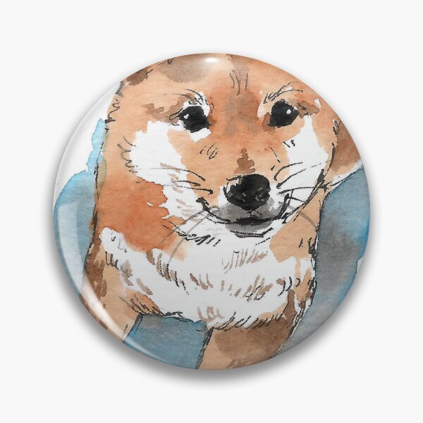 Item preview, Playful Shiba Inu Lying Down Watercolor Dog Illustration designed and sold by Cjartgallery.