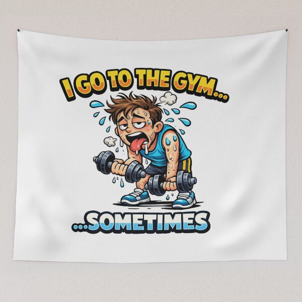 Item preview, I Go To The Gym... Sometimes Funny Workout Shirt designed and sold by FunnyTeesWorld.