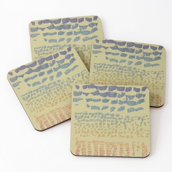 Item preview, Three Grains Textured Monoprint - Gold + Rainbow Sunset designed and sold by Irene Estelle.