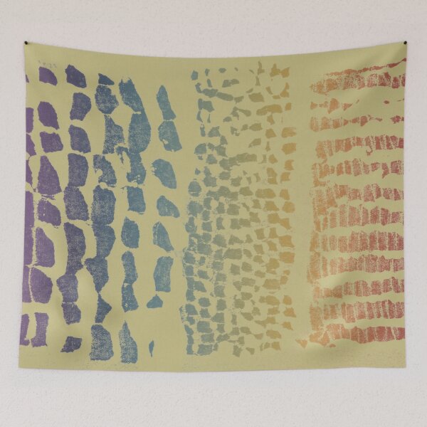 Item preview, Three Grains Textured Monoprint - Gold + Rainbow Sunset designed and sold by Irene Estelle.