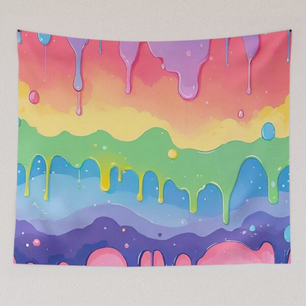 Item preview, Vibrant Rainbow Dripping Paint Pattern designed and sold by Vileprint.