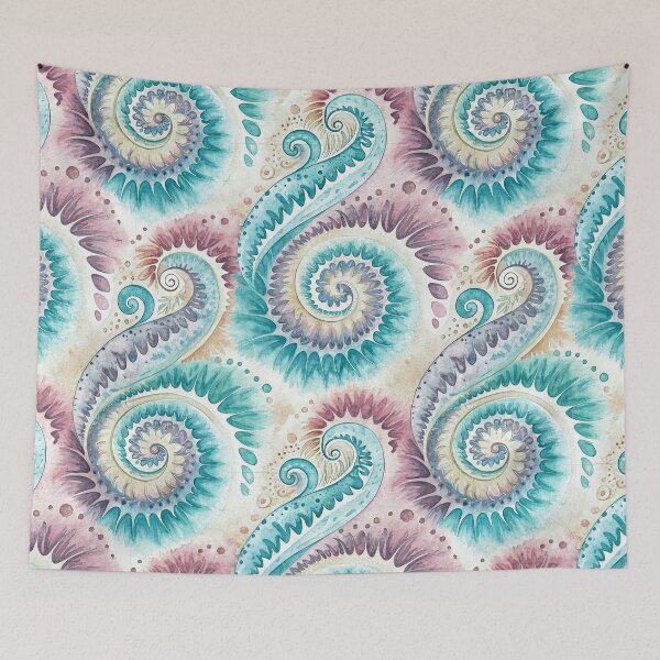 Item preview, Tie Dye Dreamy Ocean Spiral Abstract designed and sold by AOCollections.