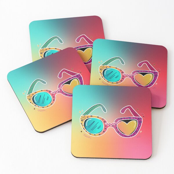 Item preview, Colorful sunglasses in pop art style, heart and doodles designed and sold by angel-cat-22.
