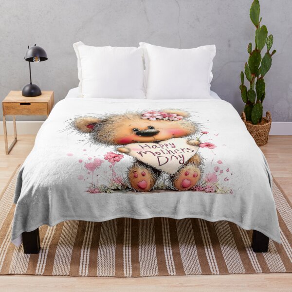 Item preview, Adorable Fluffy Teddy Bear Heart - Happy Mother's Day designed and sold by lojadpop.