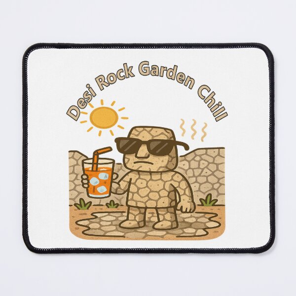 Item preview, Desi Rock Garden Chill | Funny Indian Summer Heat Humor Cool Stone Character designed and sold by Globalcitytees.