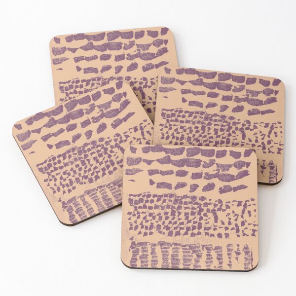 Item preview, Three Grains Textured Monoprint - Melon + Beet designed and sold by Irene Estelle.