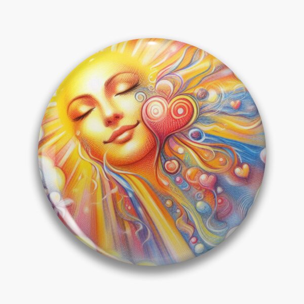 Item preview, Peace Love Joy Happiness Art – Psychedelic Sun and Nature Illustration – Positive Energy Colorful Design designed and sold by DiamondSkyShirt.