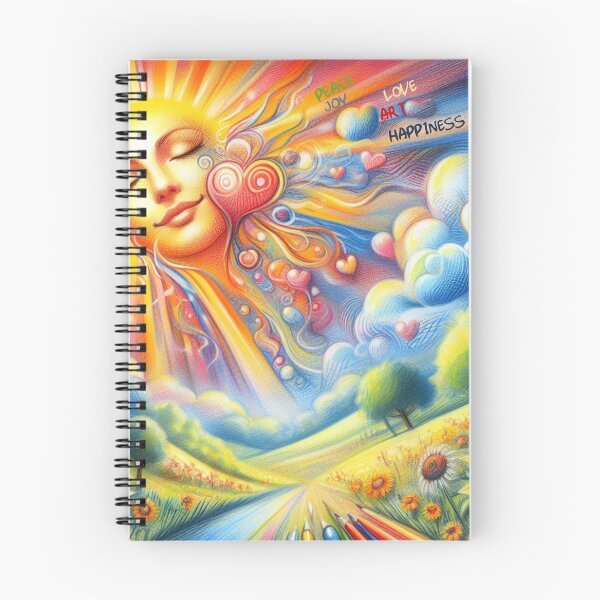 Item preview, Peace Love Joy Happiness Art – Psychedelic Sun and Nature Illustration – Positive Energy Colorful Design designed and sold by DiamondSkyShirt.