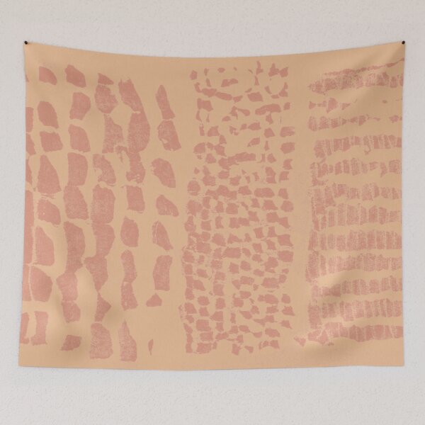 Item preview, Three Grains Textured Monoprint - Melon + Coral designed and sold by Irene Estelle.