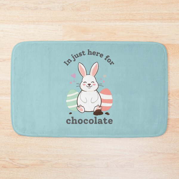Item preview, I'm Just Here for Chocolate Cute Bunny Easter Design Gray designed and sold by Crazyegg01.