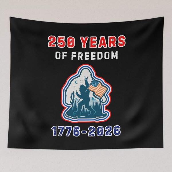 Aperçu de l'œuvre Bigfoot : 250 ans de liberté (1776-2026) créée et vendue par WoodburyLake.