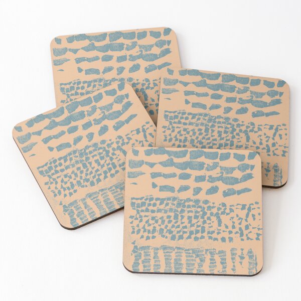 Item preview, Three Grains Textured Monoprint - Melon + Peacock designed and sold by Irene Estelle.
