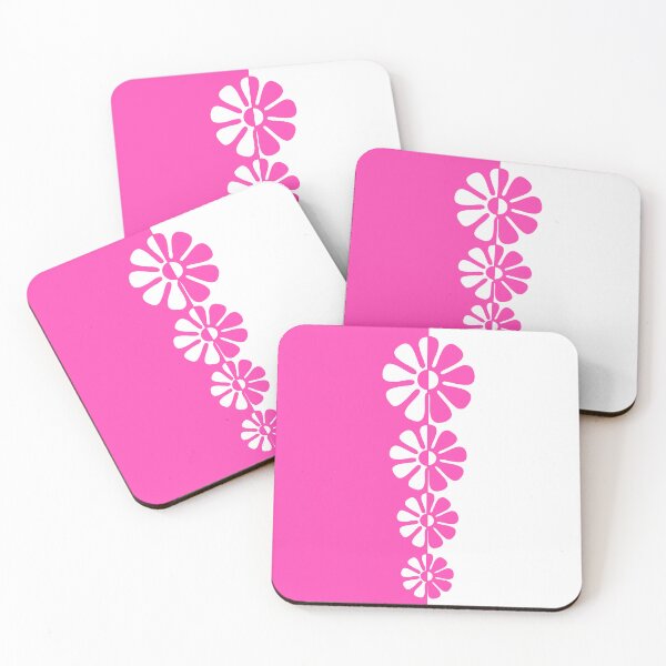 Item preview, 60's Bold Retro Mod Flowers in Hot Pink and White designed and sold by MellowCat.