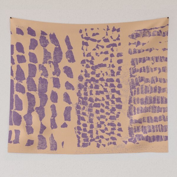 Item preview, Three Grains Textured Monoprint - Melon + Plum designed and sold by Irene Estelle.