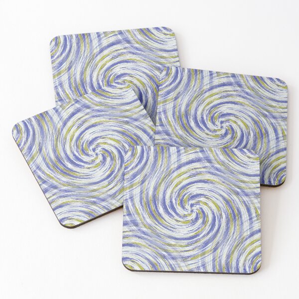 Item preview, Retro Spiral Pattern in Blue and Green on White designed and sold by Artistestella.