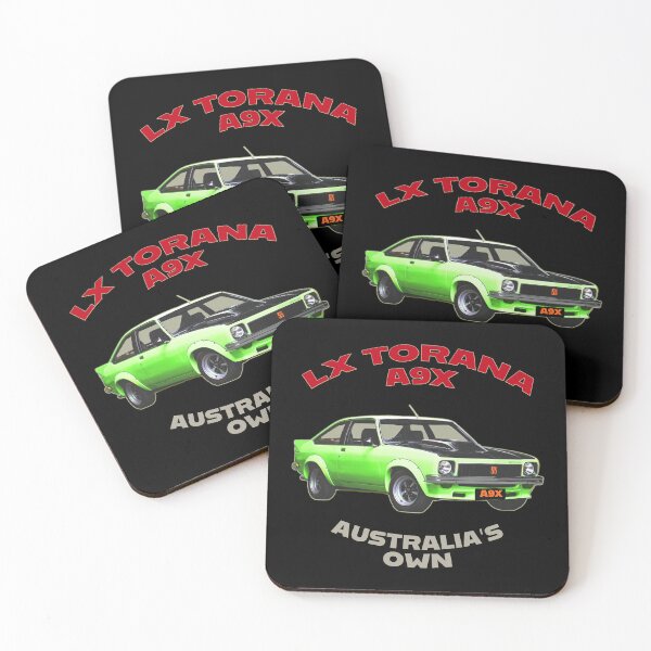 Item preview, LX Torana A9X Hatchback Lime Green Australian Muscle Car Art, Holden Torana A9X Classic Car Illustration, Bathurst Legend Vintage Aussie Performance Car Artwork Clean Design designed and sold by Michael van der Hoorn.