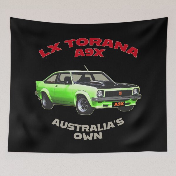 Item preview, LX Torana A9X Hatchback Lime Green Australian Muscle Car Art, Holden Torana A9X Classic Car Illustration, Bathurst Legend Vintage Aussie Performance Car Artwork Clean Design designed and sold by Michael van der Hoorn.