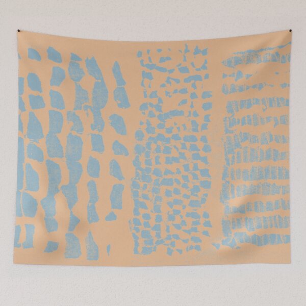 Item preview, Three Grains Textured Monoprint - Melon + Sky designed and sold by Irene Estelle.