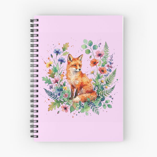 Item preview, Fox Among Wildflowers - Watercolor Forest Animal Illustration designed and sold by WowDezign.