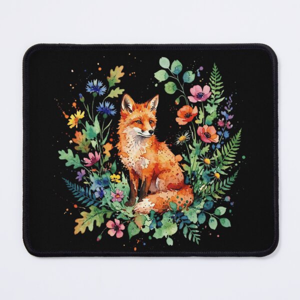 Item preview, Fox Among Wildflowers - Watercolor Forest Animal Illustration designed and sold by WowDezign.
