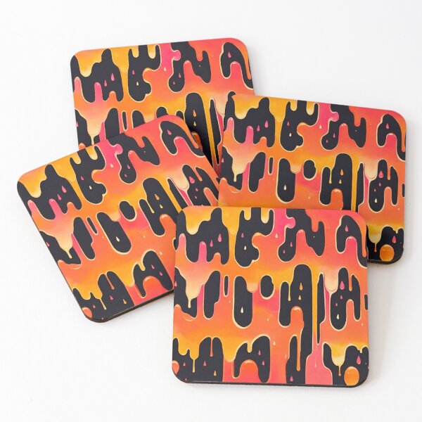 Item preview, Vibrant Orange Black Dripping Paint Pattern designed and sold by Vileprint.