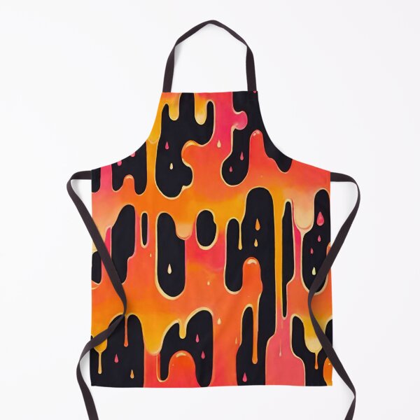 Item preview, Vibrant Orange Black Dripping Paint Pattern designed and sold by Vileprint.