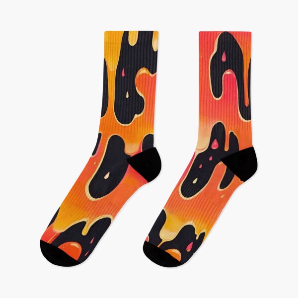 Item preview, Vibrant Orange Black Dripping Paint Pattern designed and sold by Vileprint.