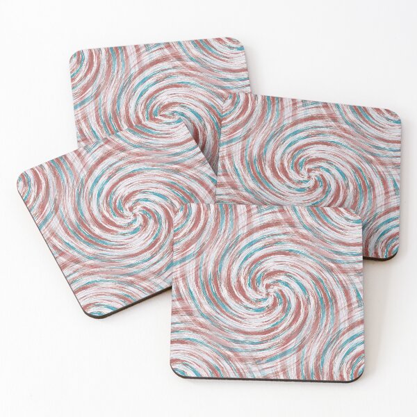 Item preview, Retro Spiral Pattern in Red and Teal on White designed and sold by Artistestella.