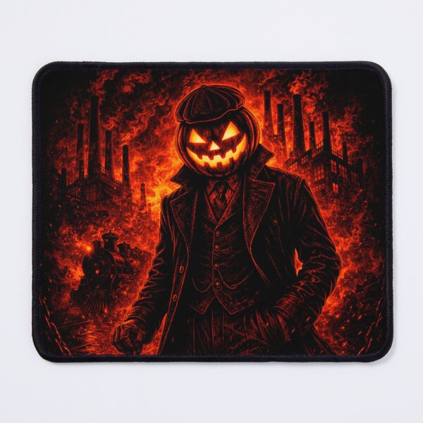 Item preview, Headless Horseman Industrial Inferno – Dark Gothic Halloween Art designed and sold by TheHorsemanRidesAgain.