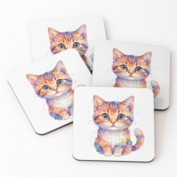 Item preview, Cute Watercolor Cat - Big Eyes Soft Shading Animal Illustration designed and sold by WowDezign.