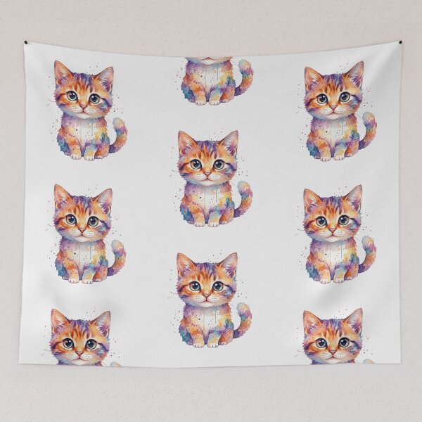 Item preview, Cute Watercolor Cat - Big Eyes Soft Shading Animal Illustration designed and sold by WowDezign.