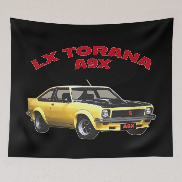 Item preview, LX Torana A9X Hatchback Yellow Australian Muscle Car Art, Holden Torana A9X Classic Car Illustration, Bathurst Legend Vintage Aussie Performance Car Artwork designed and sold by Michael van der Hoorn.