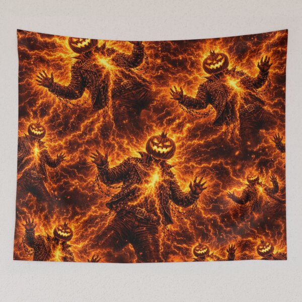 Item preview, Headless Horseman Lightning Power – Fiery Gothic Halloween Art designed and sold by TheHorsemanRidesAgain.