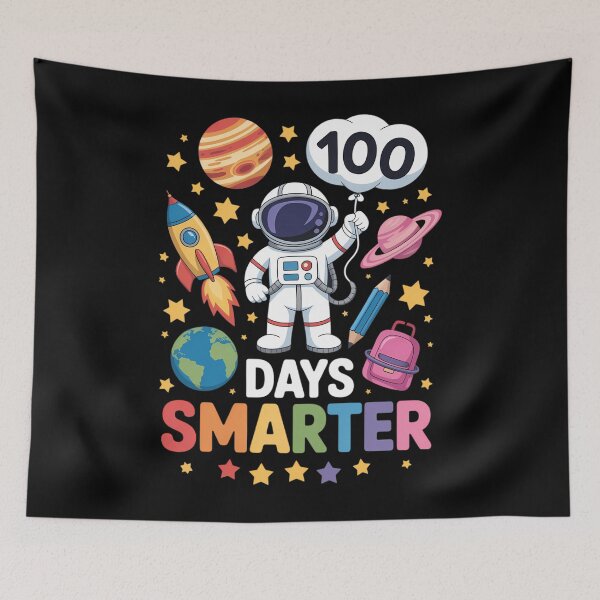 Item preview, 100 Days Smarter 100th Day of School Astronaut Space designed and sold by TyraYoung.