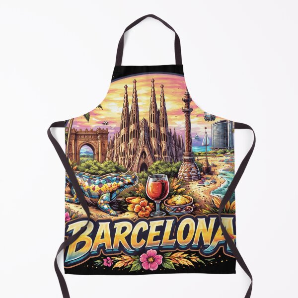 Item preview, Barcelona Landmarks Sunset Travel Art designed and sold by HntGaming.