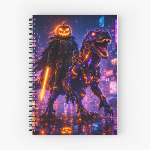 Item preview, Headless Horseman Neon Night Ride – Cyberpunk Halloween Art designed and sold by TheHorsemanRidesAgain.