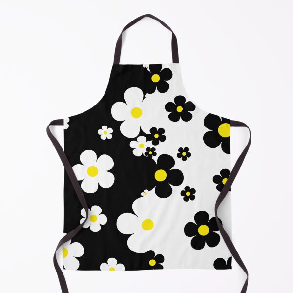 Item preview, 60's Retro Pop Small Flowers in Black, White and Yellow designed and sold by MellowCat.
