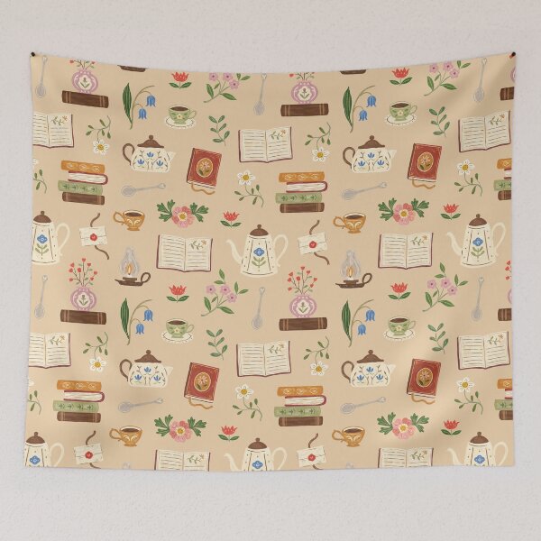 Item preview, Antique Flowery Books and Tea designed and sold by ohjessmarie.
